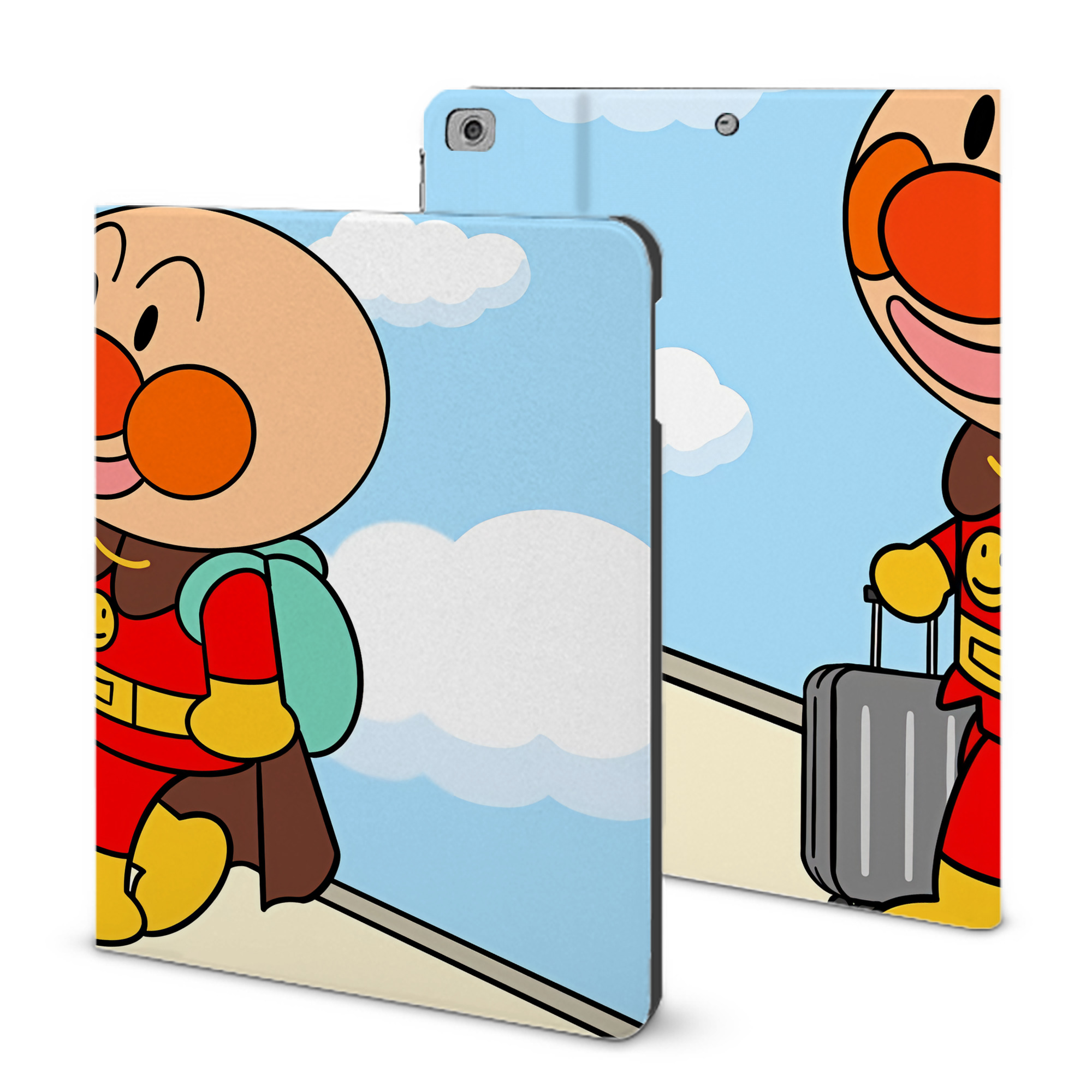 （画像用） アンパンマン Anpanman IPad ケース ブック型 PUレザー TPU 耐衝撃 軽量 薄型 ペン収納なし 全面保護 IPad 各モデル対応